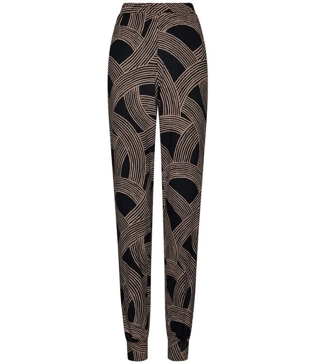 Luxe Ecovero viscose-elastaan lounge pyjamaset met knopen 'abstract art'