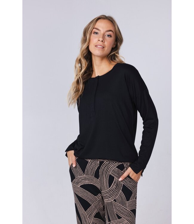 luxury ecovero viscose, elastane lounge pyjama set with buttons 'abstract art'