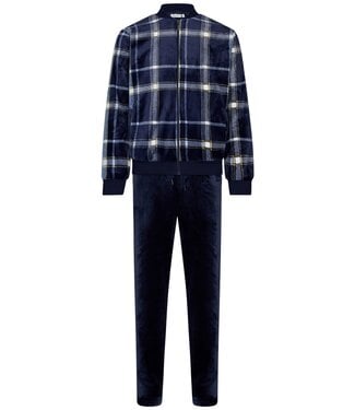 Pastunette for Men Trendy warm huispak met ritssluiting van flanel-fleece 'cool checks'