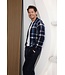trendy warm flannel fleece home suit with zip 'cool checks'