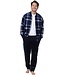 trendy warm flannel fleece home suit with zip 'cool checks'
