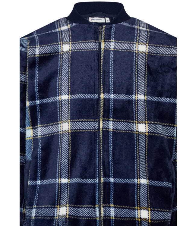 Trendy warm huispak met ritssluiting van flanel-fleece 'cool checks'