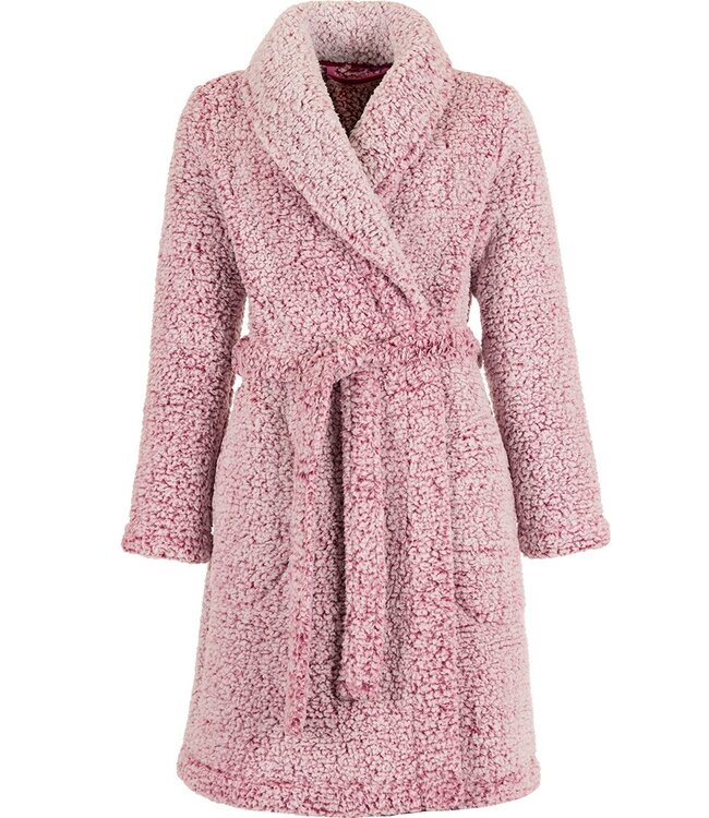 Zachte teddy-fleece ochtendjas met shawlkraag 'fabulous teddy bear'