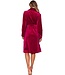 soft flannel fleece red wrap-over morninggown 'dotty circles'