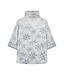Zachte flanel-fleece poncho van reliëfstof 'silver snowflakes'