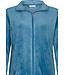 Blauw velours huis- loungepak voor dames met rits 'velvet blue stripes'