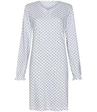 Pastunette long sleeve organic cotton nightdress with buttons 'little dotty circles'