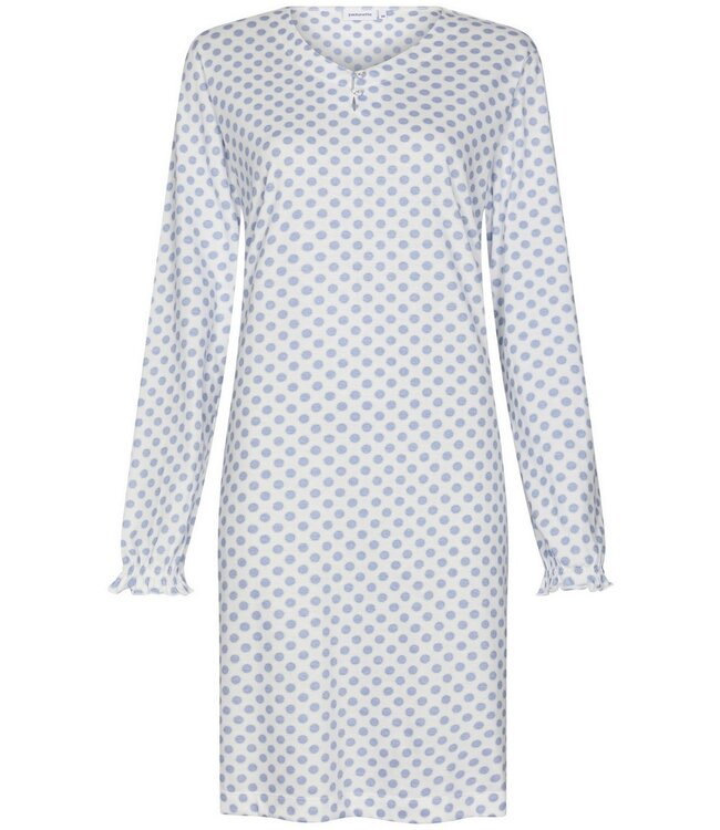 Lang nachthemd met lange mouwen van biologisch katoen met knopen ‘little dotty circles’