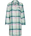 Doorknoop dames nachthemd met lange mouwen van katoenflanel 'cool mint checks'