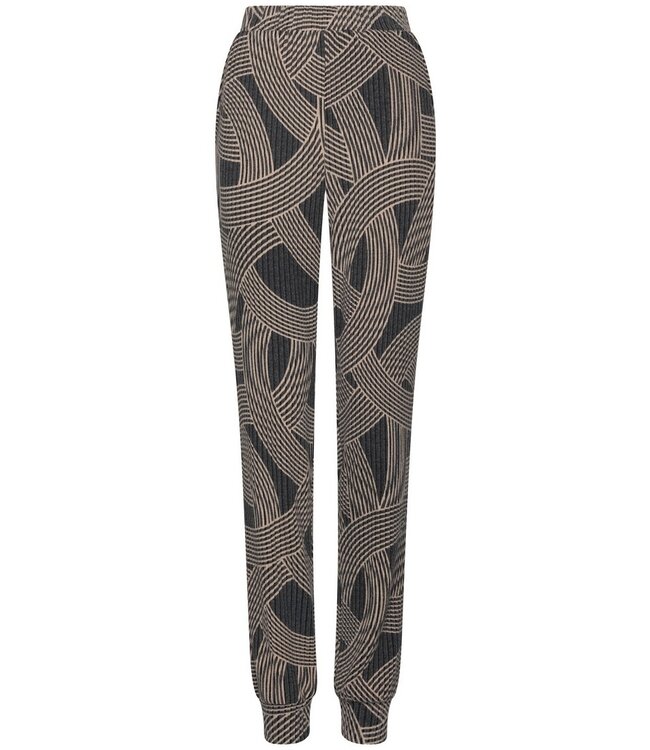 ladies wide v-neck luxury lounge pyjama set 'abstract art'