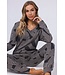 ladies wide v-neck luxury lounge pyjama set 'abstract art'