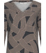 ladies wide v-neck luxury lounge pyjama set 'abstract art'