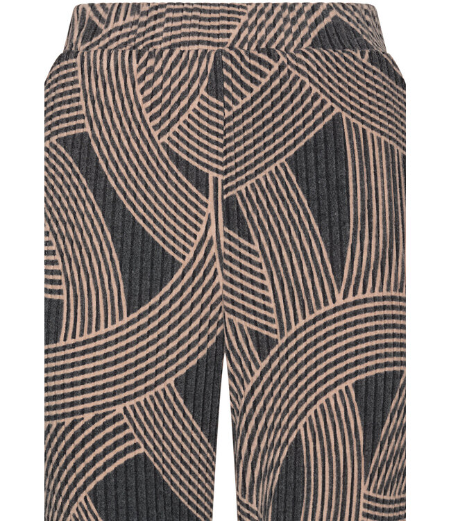 Luxe lounge pyjamaset voor dames met V-hals 'abstract art'