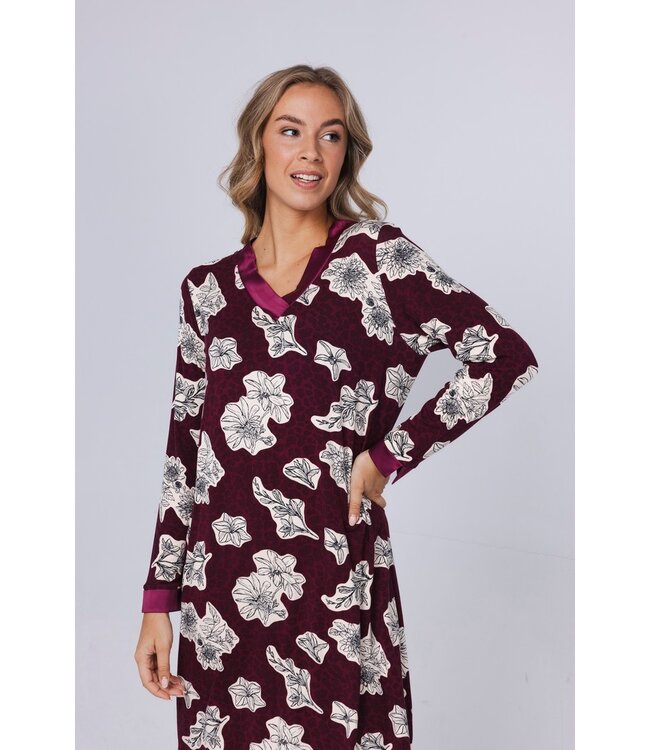 ecovero viscose, luxury lounge nightdress 'bold blooms'