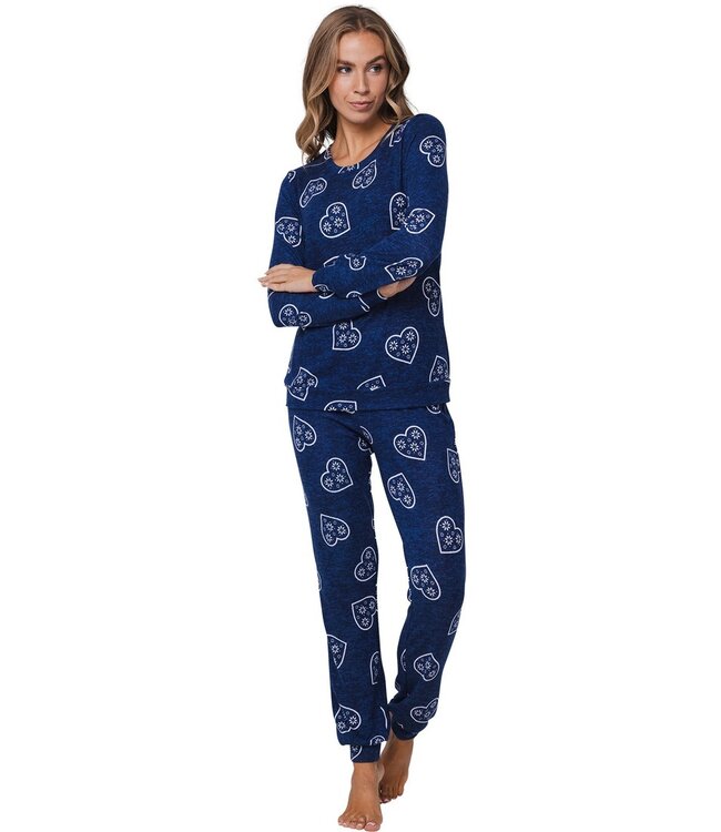 ladies warm fleece home lounge-pyjama 'snow time'