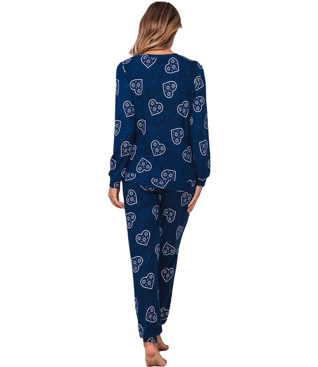 ladies warm fleece home lounge-pyjama 'snow time'