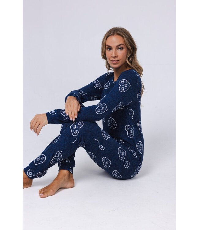 ladies warm fleece home lounge-pyjama 'snow time'