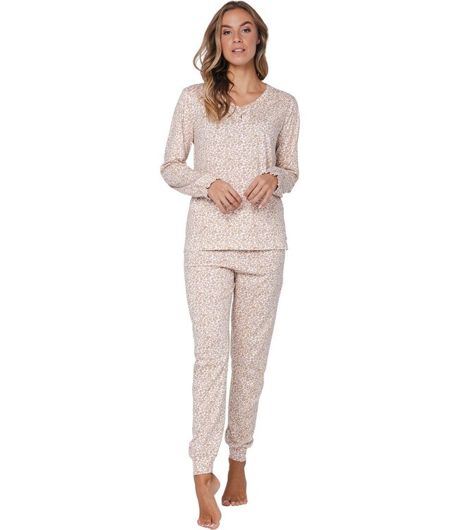 ladies long sleeve organic cotton pyjama 'chic flowers'