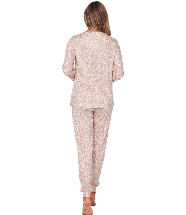 Dames pyjama met lange mouwen van bio-katoen ‘chic flowers’