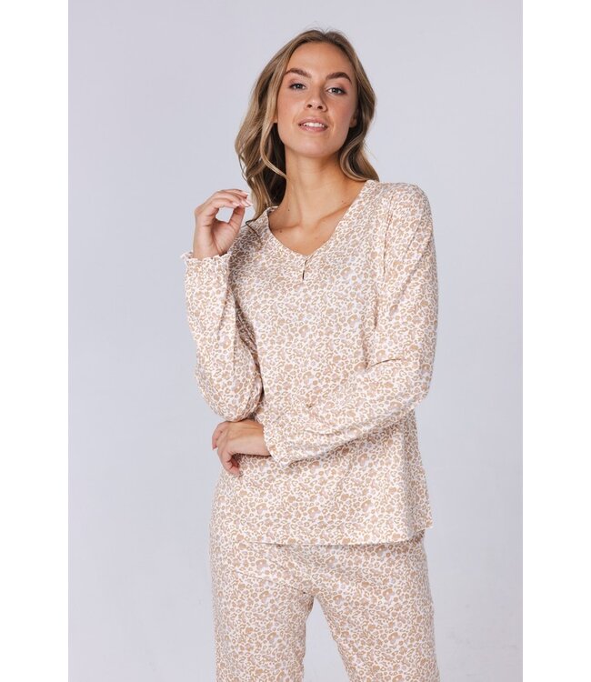 ladies long sleeve organic cotton pyjama 'chic flowers'