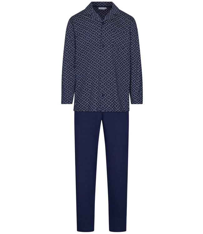 men's full button organic cotton pyjama 'brick blocks'