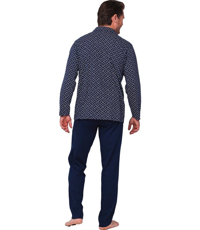men's full button organic cotton pyjama 'brick blocks'