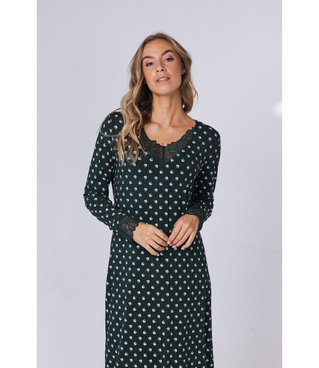 luxury modal-mix long sleeve nightdress 'mini boutique charm'