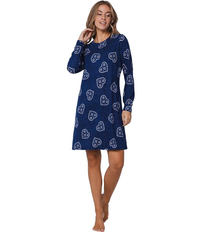 ladies warm fleece home lounge-nightdress 'snow time'