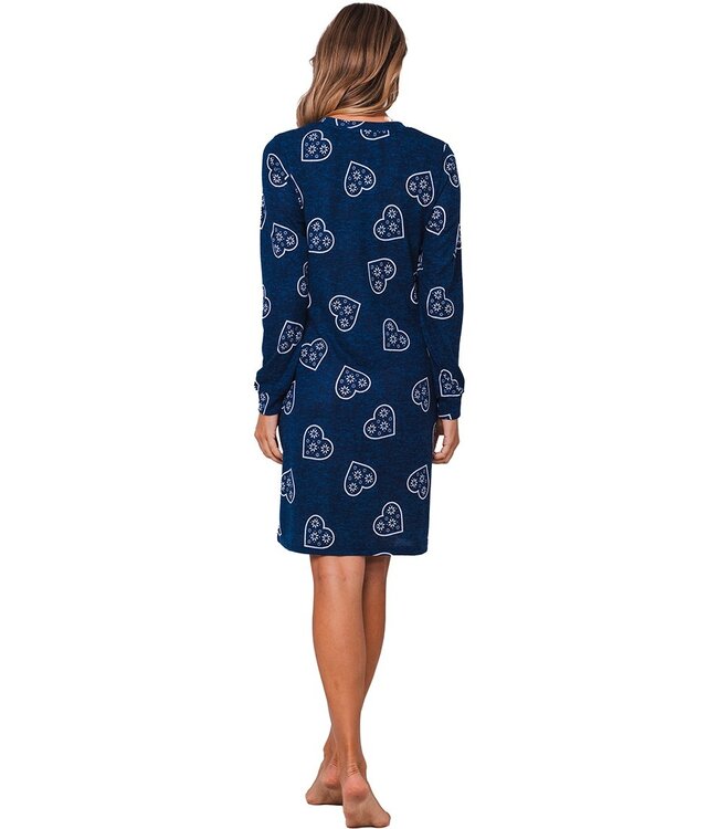 ladies warm fleece home lounge-nightdress 'snow time'