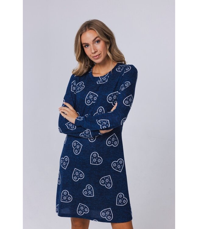 ladies warm fleece home lounge-nightdress 'snow time'