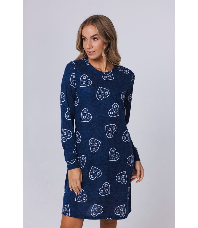 ladies warm fleece home lounge-nightdress 'snow time'