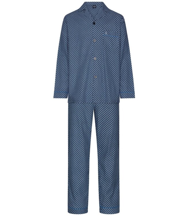Doorknoop herenpyjama van 100% katoen-flanel 'coloured circles'