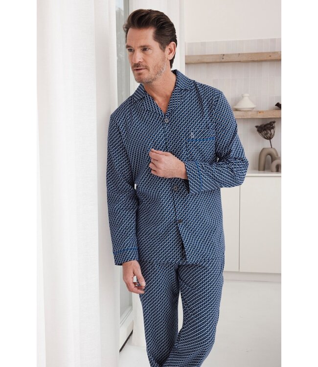 men's 100% cotton flannel full button pyjama 'coloured circles'