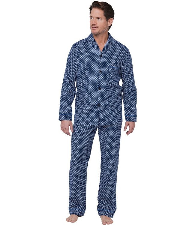 Doorknoop herenpyjama van 100% katoen-flanel 'coloured circles'