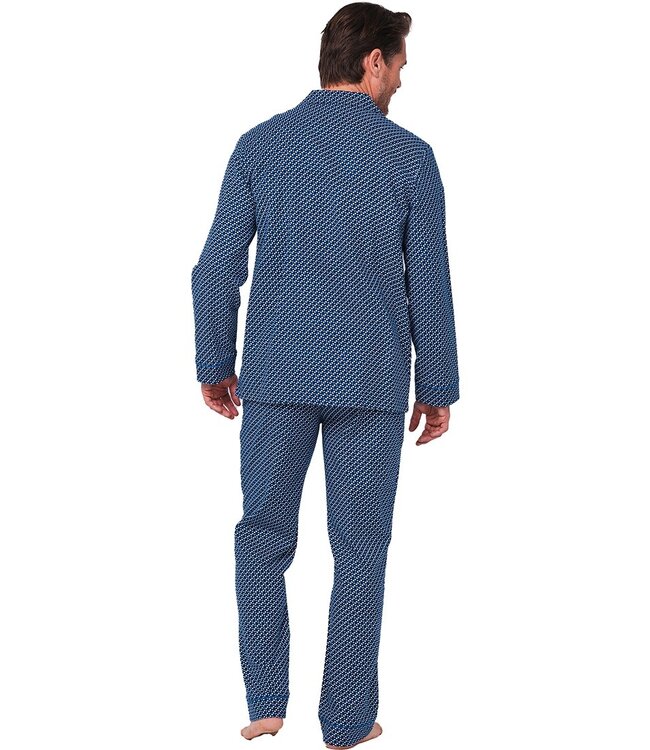 Doorknoop herenpyjama van 100% katoen-flanel 'coloured circles'