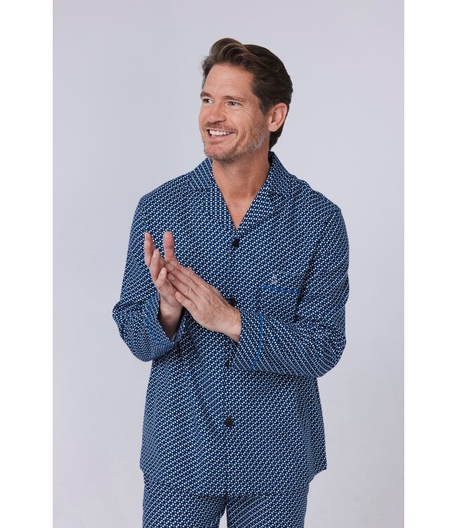 men's 100% cotton flannel full button pyjama 'coloured circles'