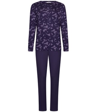 Pastunette Premium Luxe lounge pyjama met knopen van ecovero viscose 'floral garden'