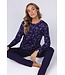 Luxe lounge pyjama met knopen van ecovero viscose 'floral garden'