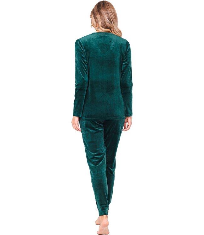 forest green velvet lounge pyjama set 'chic comfort'