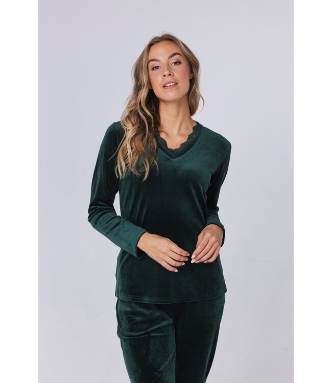Bosgroene, velours lounge damespyjama 'chic comfort'
