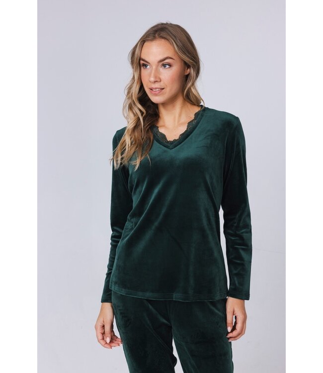 forest green velvet lounge pyjama set 'chic comfort'