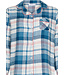 Doorknoop dames pyjama met lange mouwen van katoenflanel 'cool blue checks'
