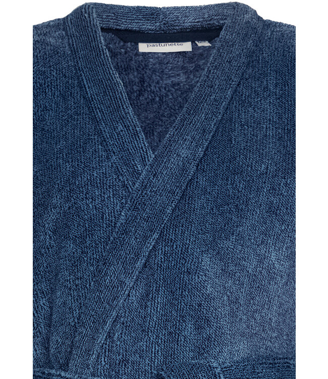 boys warm blue wrap-over morningown with belt 'modern little man'