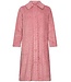 Pastunette Warme fleece, roze, doorknoop ochtendjas ‘embossed weaves’
