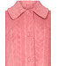 Warme fleece, roze, doorknoop ochtendjas ‘embossed weaves’