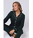 Luxe doorknoop damespyjama van katoen-interlock 'chic green beauty'