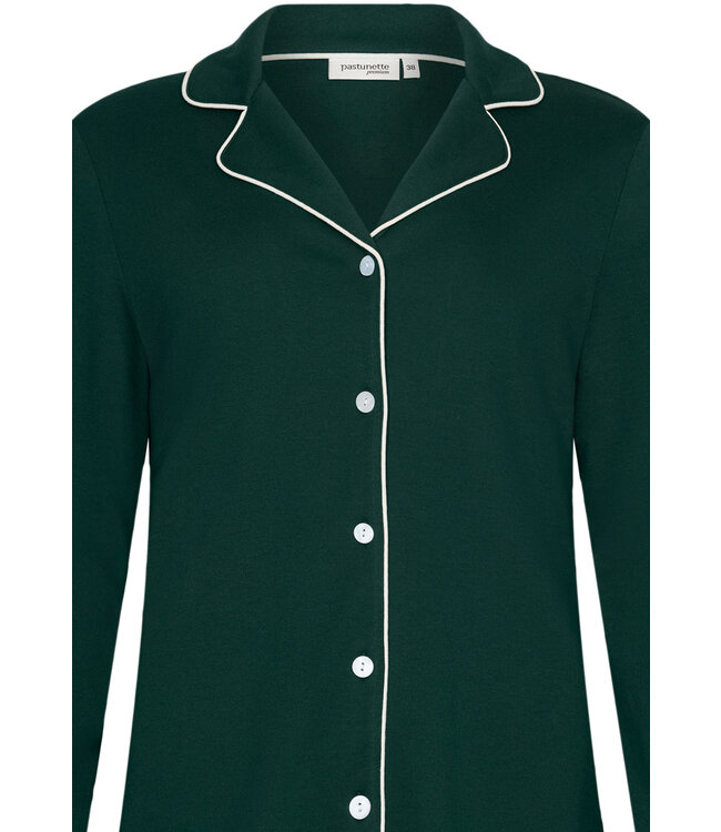 ladies luxury full button cotton interlock pyjama 'chic green beauty