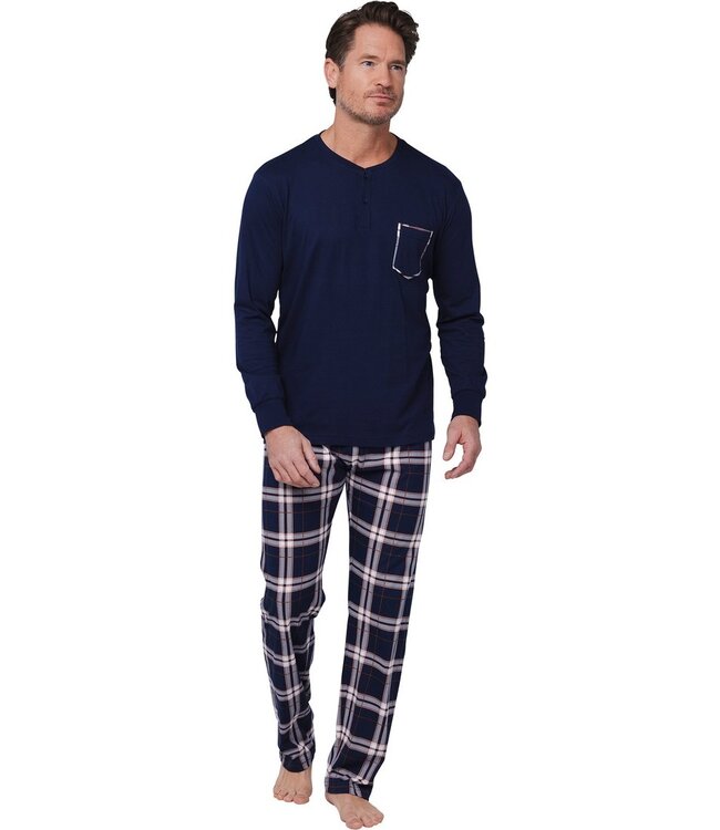 men's trendy pyjama set with buttons 'modern check's