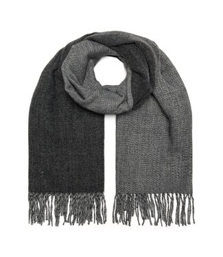 Pastunette Premium warm, one size dark grey scarf with tassels 'winter warm'