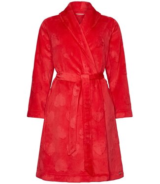 Rebelle Zachte flanelfleece overslag dames ochtendjas 'sweet hearts'